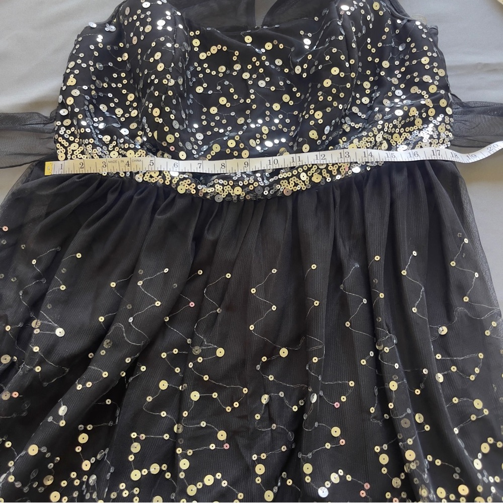 Rue+ Black Sequin Mesh Overlay Dress | Size 1X | Party Dress - Picture 5 of 7